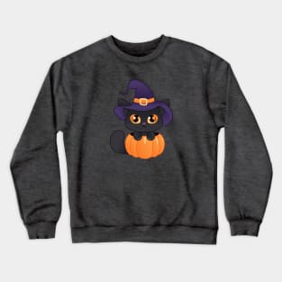 Cat in a Pumpkin Crewneck Sweatshirt